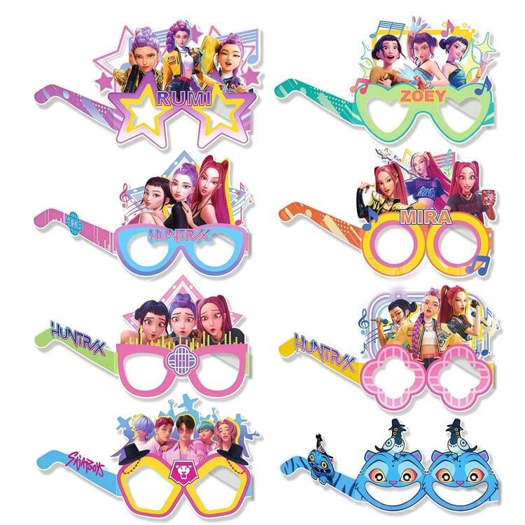 8pcs kpop theme paper eye frames