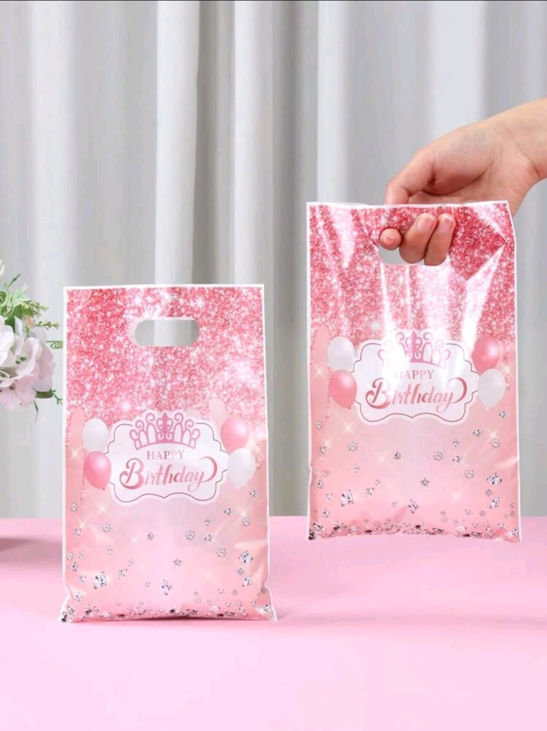 Pink birthday princess loot bag 25 pcs