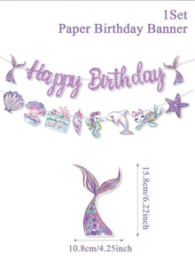 Mermaid birthday banner