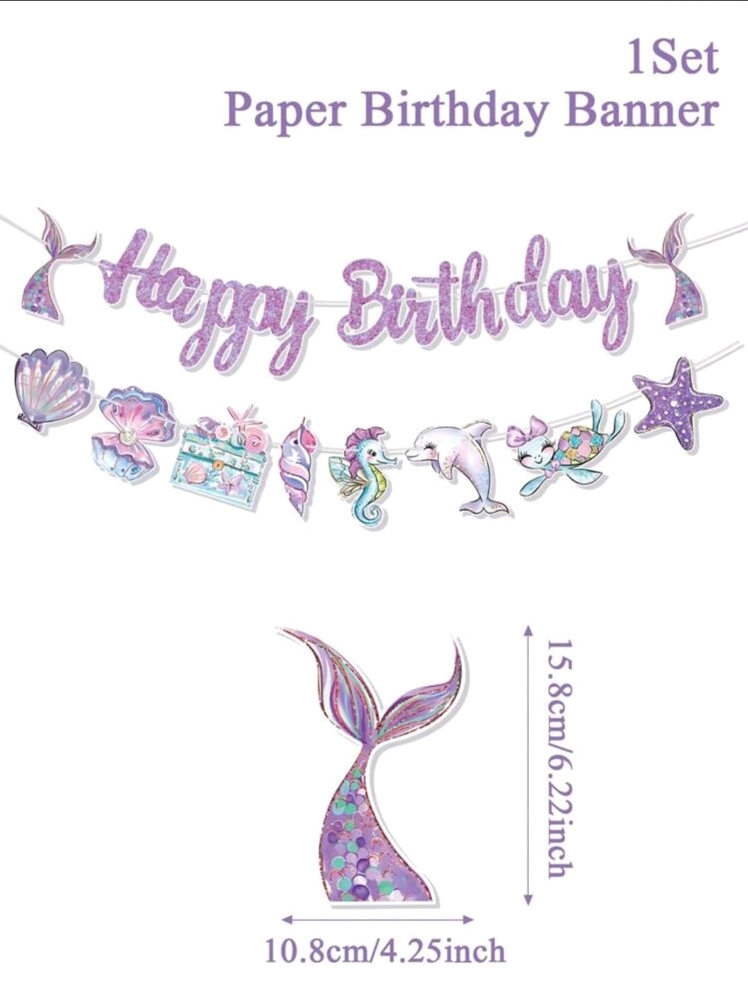 Mermaid birthday banner