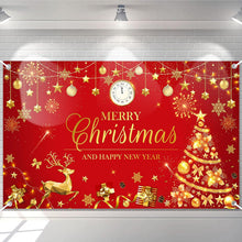 red new year and seasonal greeting backdrop banner 150x210 cm