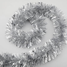 Silver tinsel garland 2m