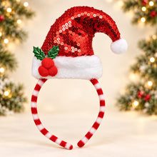 Festive season vibe glitter sequence santa cap headband
