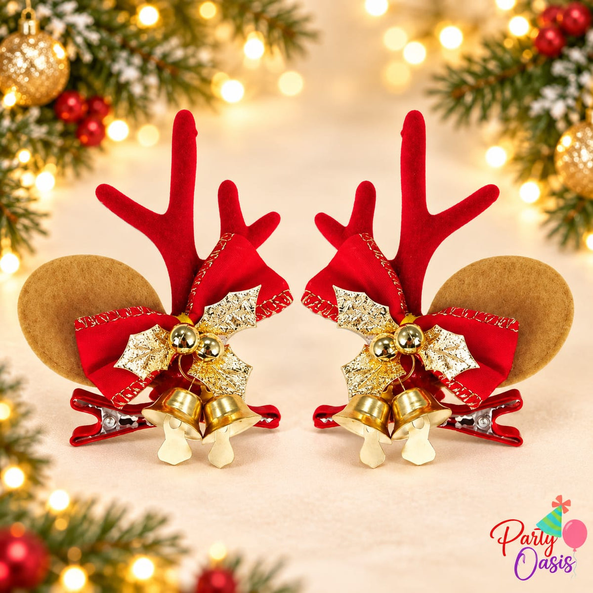 Cute premium reindeer hair clip 1pair