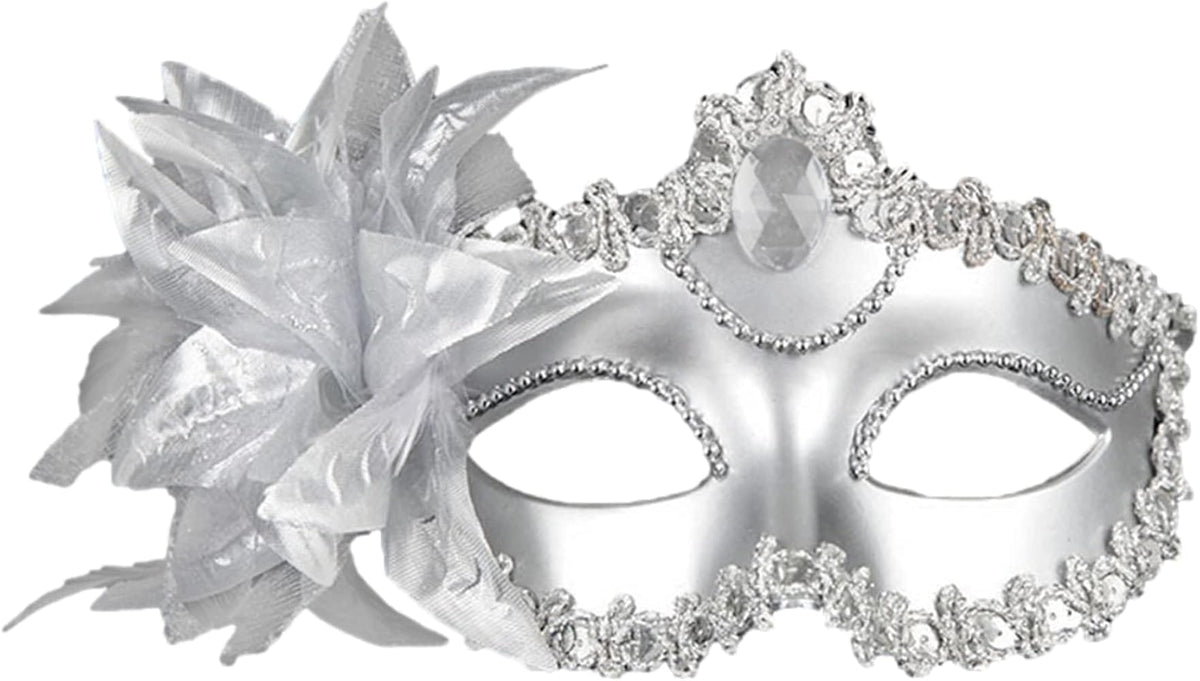 Silver masquerade mask 1 pc