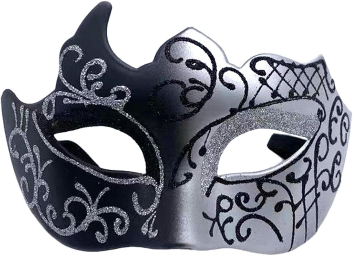 Silver black masquerade mask