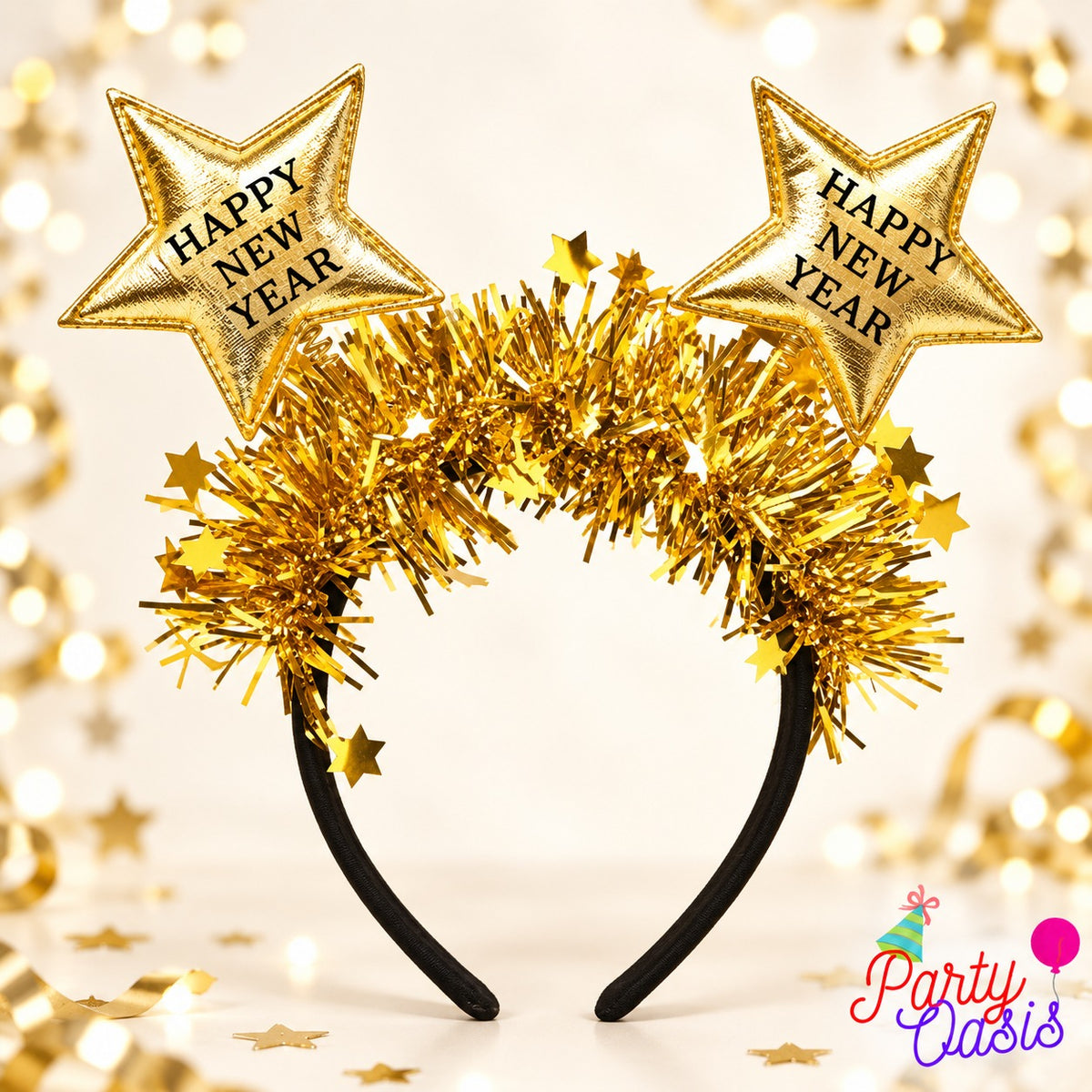 gold star happy new year headband 1 pc