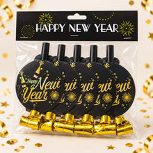 Premium happy new year blowers gold - pack of 6