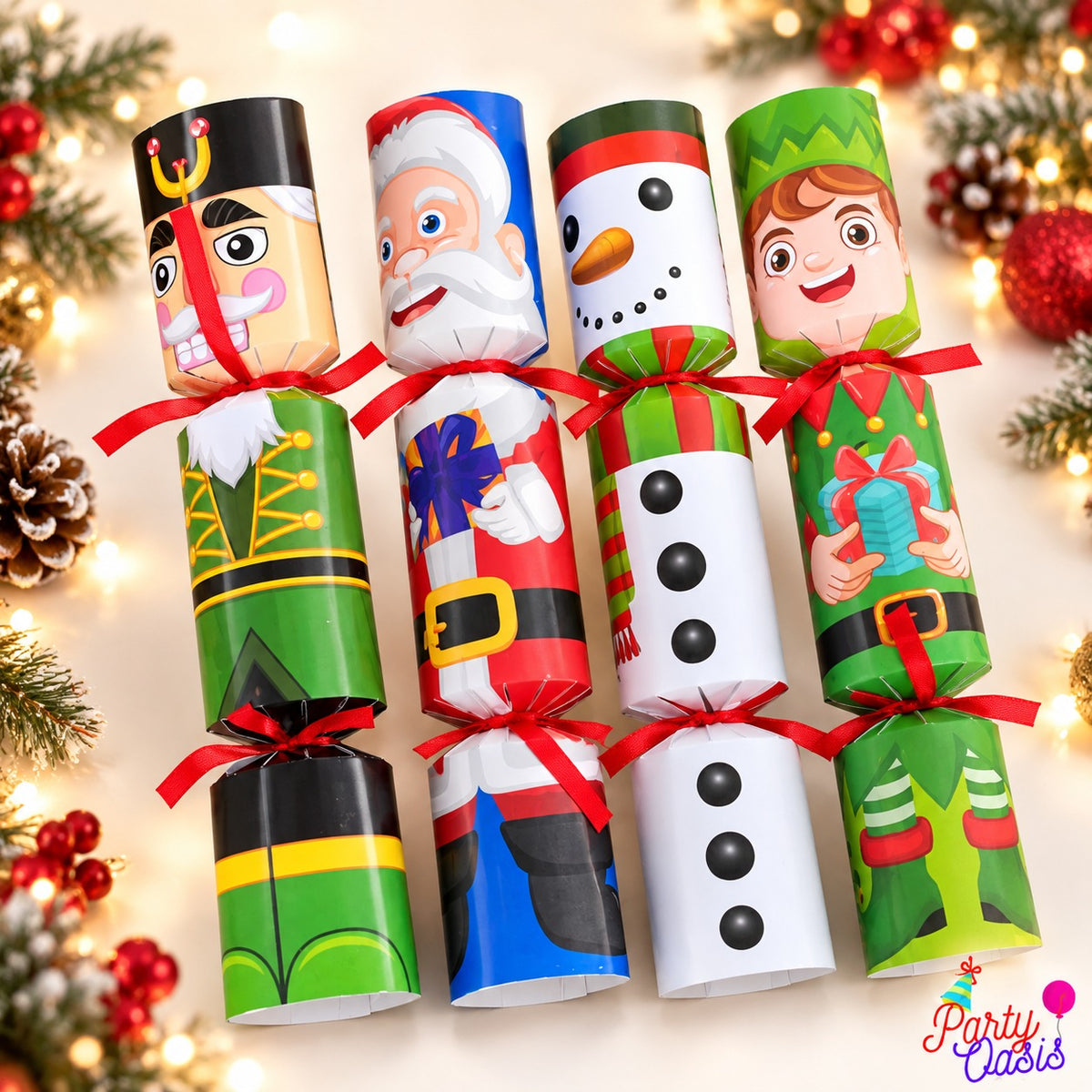 Festive season crackers pack of 4 assorted