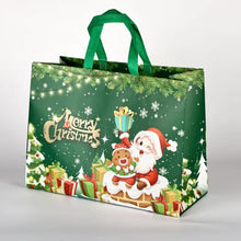 Festive season large gift bag green 25x7x31.5 cm