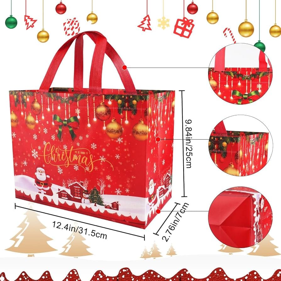 Festive season large gift bag red 25x7x31.5 cm
