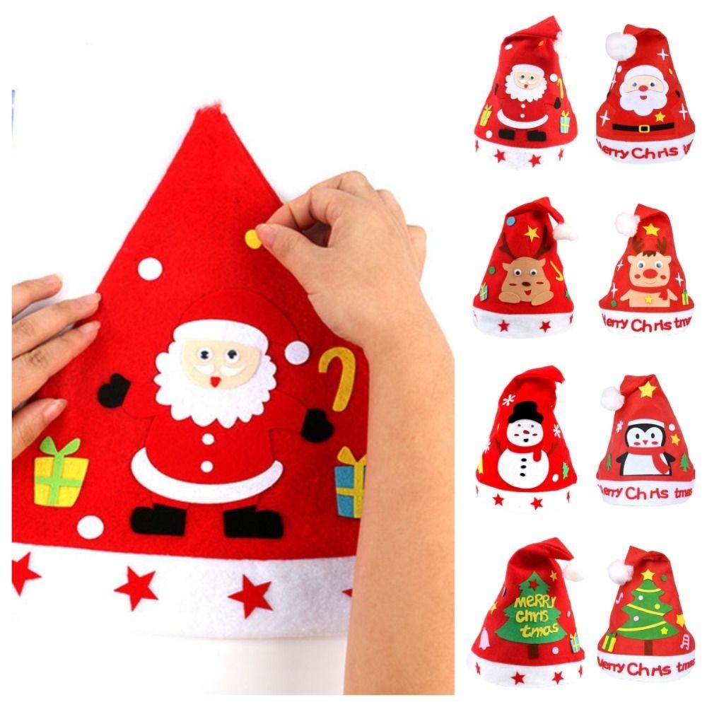 DIY Santa Kids festive seasons cap 8qr per pc - random