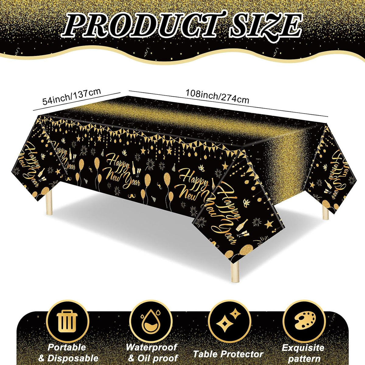 New year table cover 1pc
