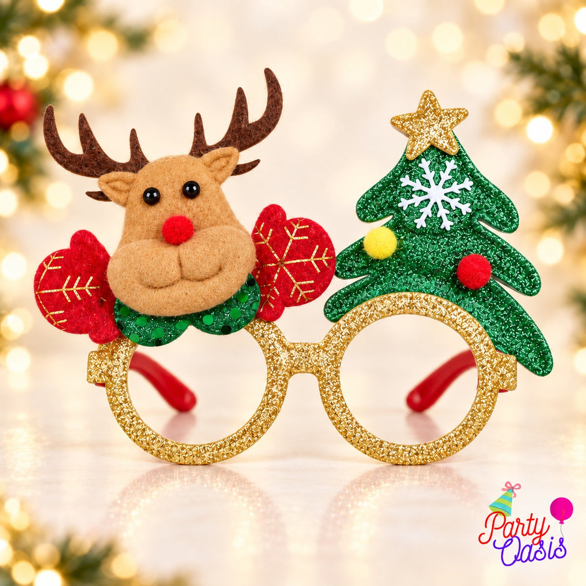 Reindeer tree festive season eye frame