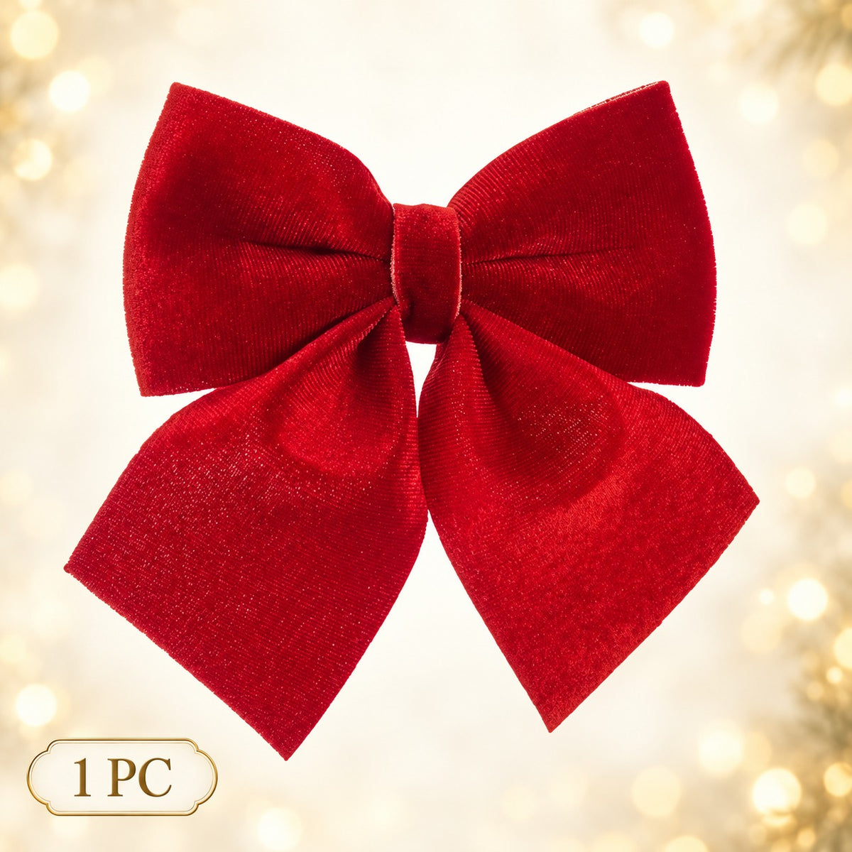 Red velvet bow 25 x25 cm  1pc