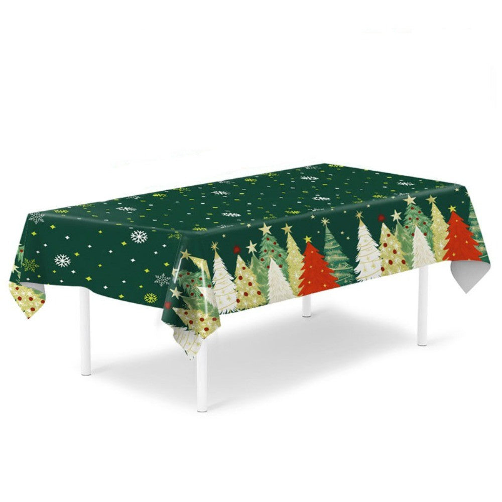 Festive season green table cover 1pc