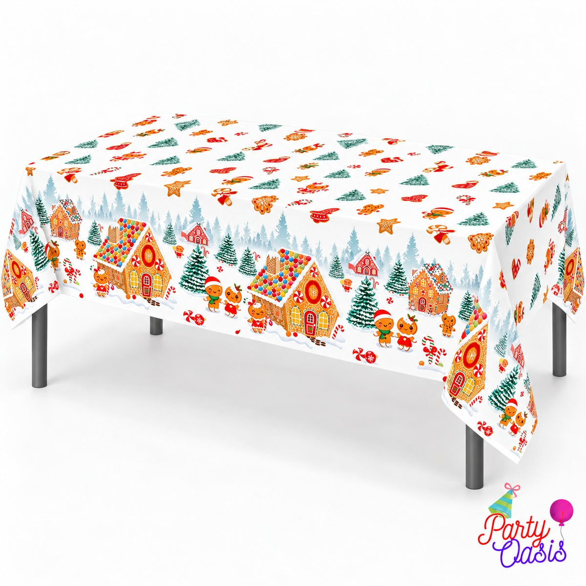 1PC Ginger bread cookies festive season table cover