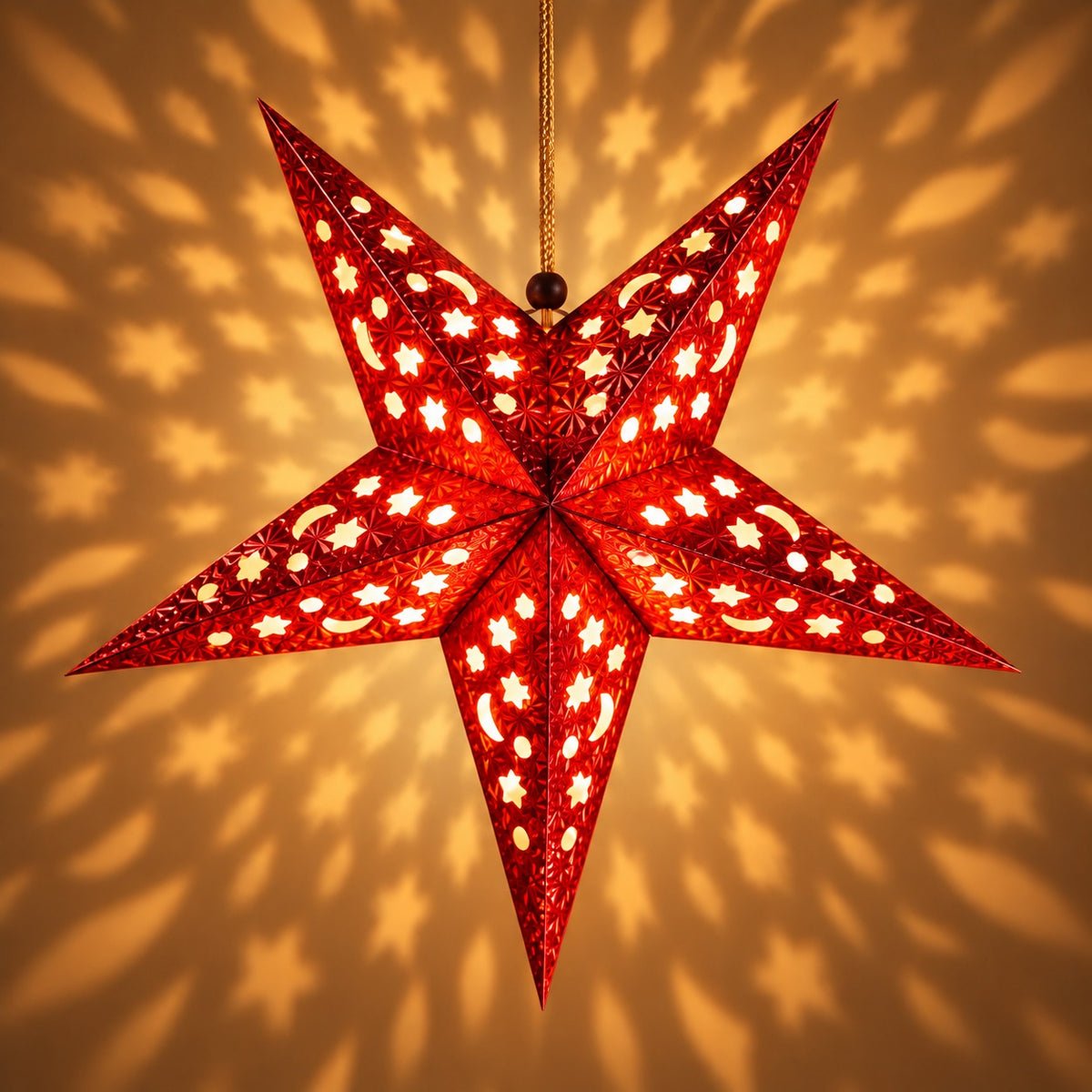 Festive Season Red Star lantern 1pc without light 60cm