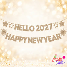 Soft Gold Hello 2027 happy new year banner