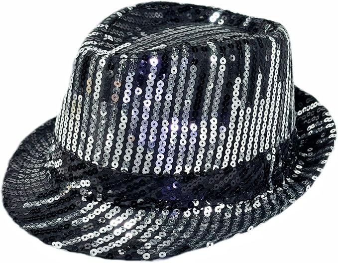 Silver BLACK SEQUIN PARTY HAT 1pc