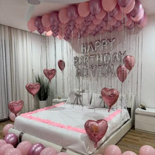 Pink cute birthday room surprise decoration