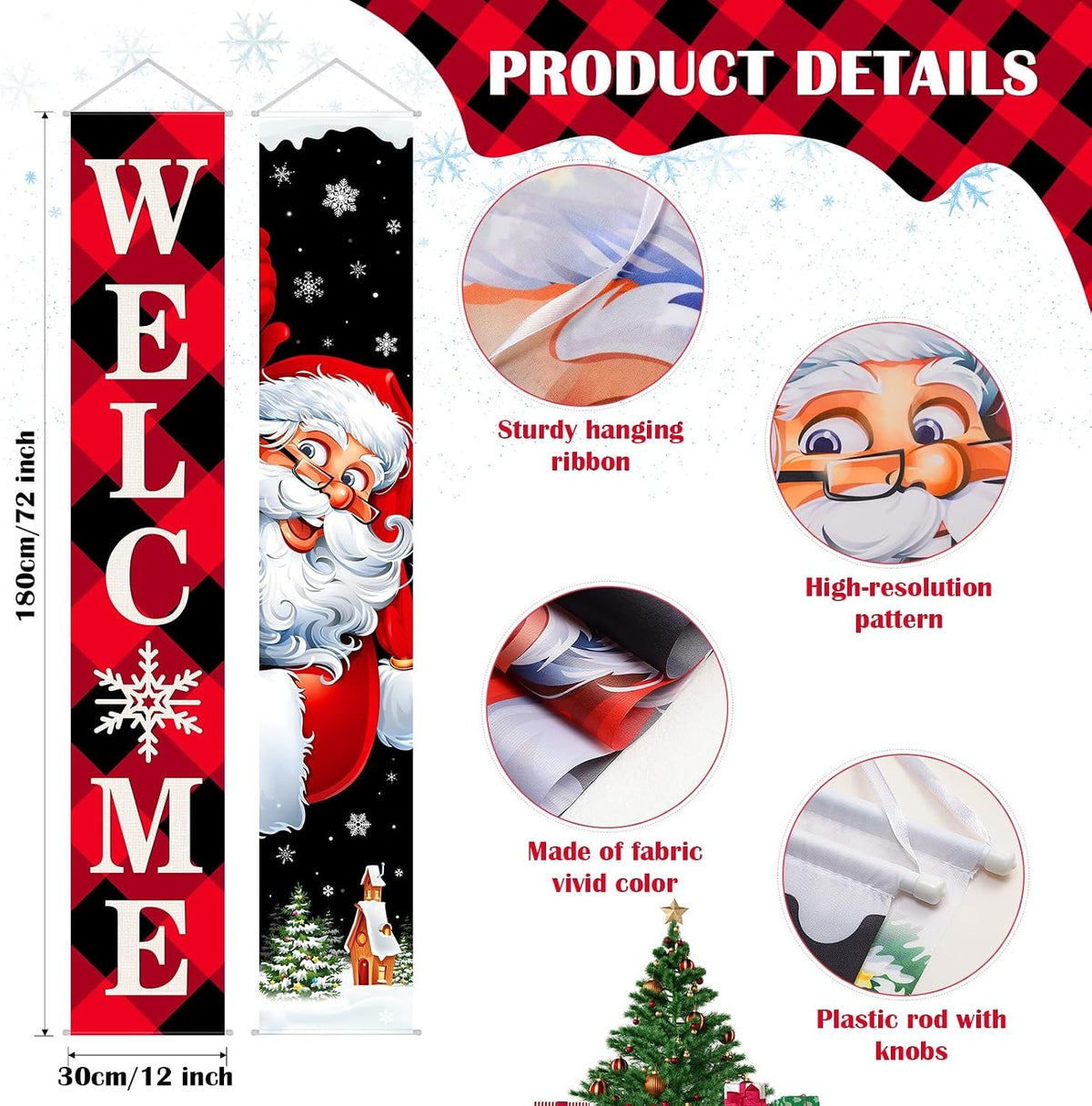 welcome festive season door banner 1 pair