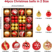 red gold festive tree ornaments