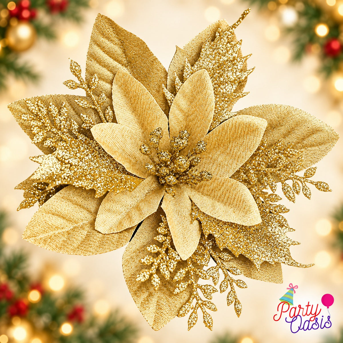 festive season tree ornament star flower - gold