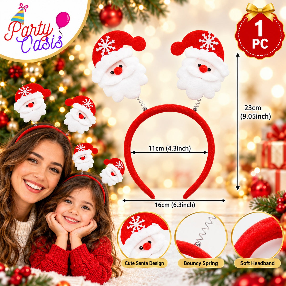 festive seasons headband - santa