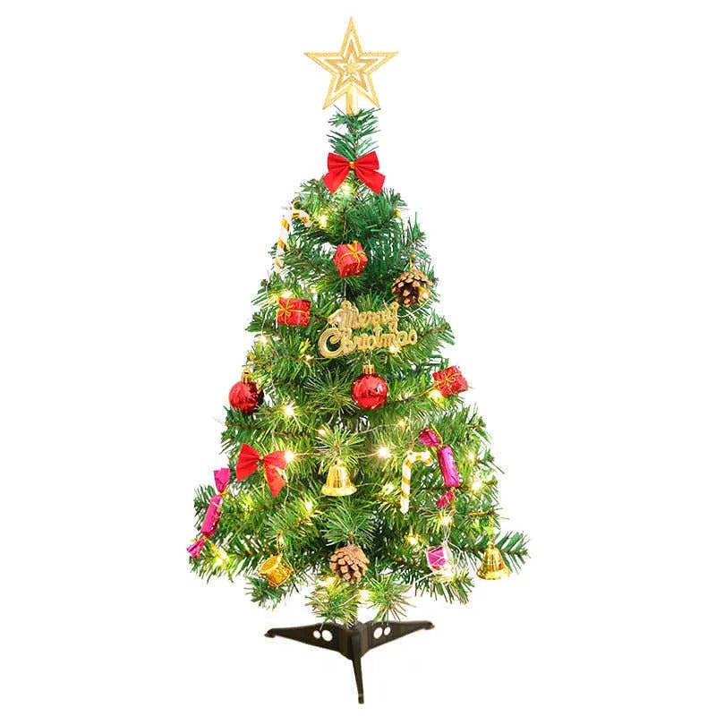 small desk top 50cm festive season tree DIY kit with lights and tree ornaments