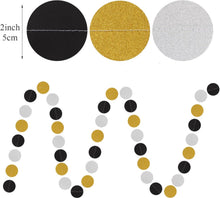 4m gold silver black paper garland