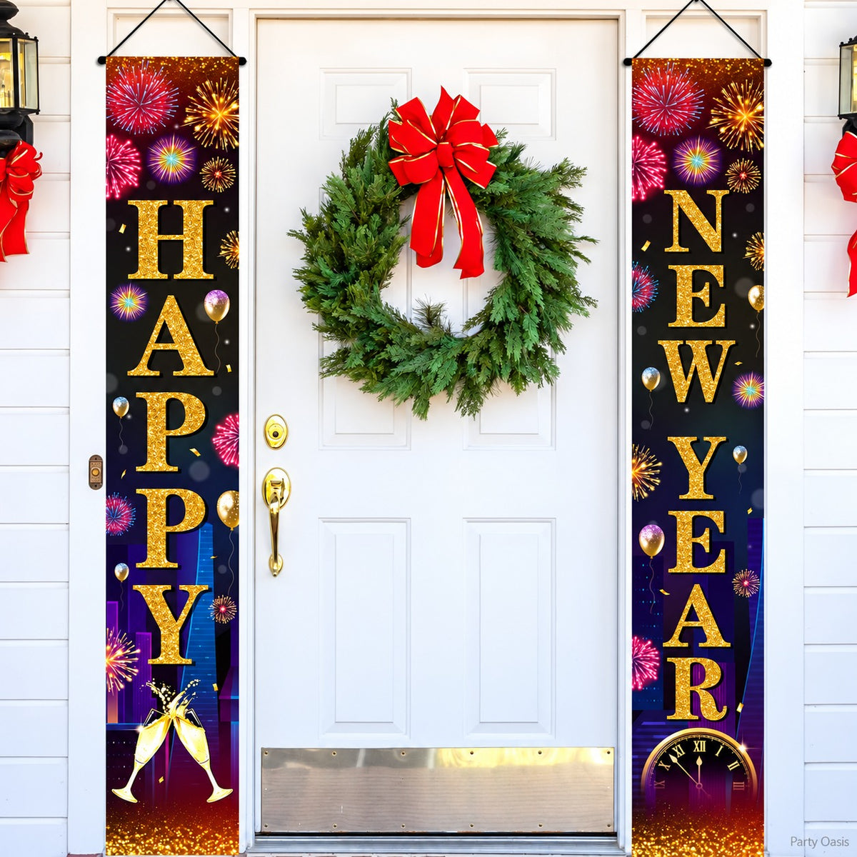 New year colorful door hanging