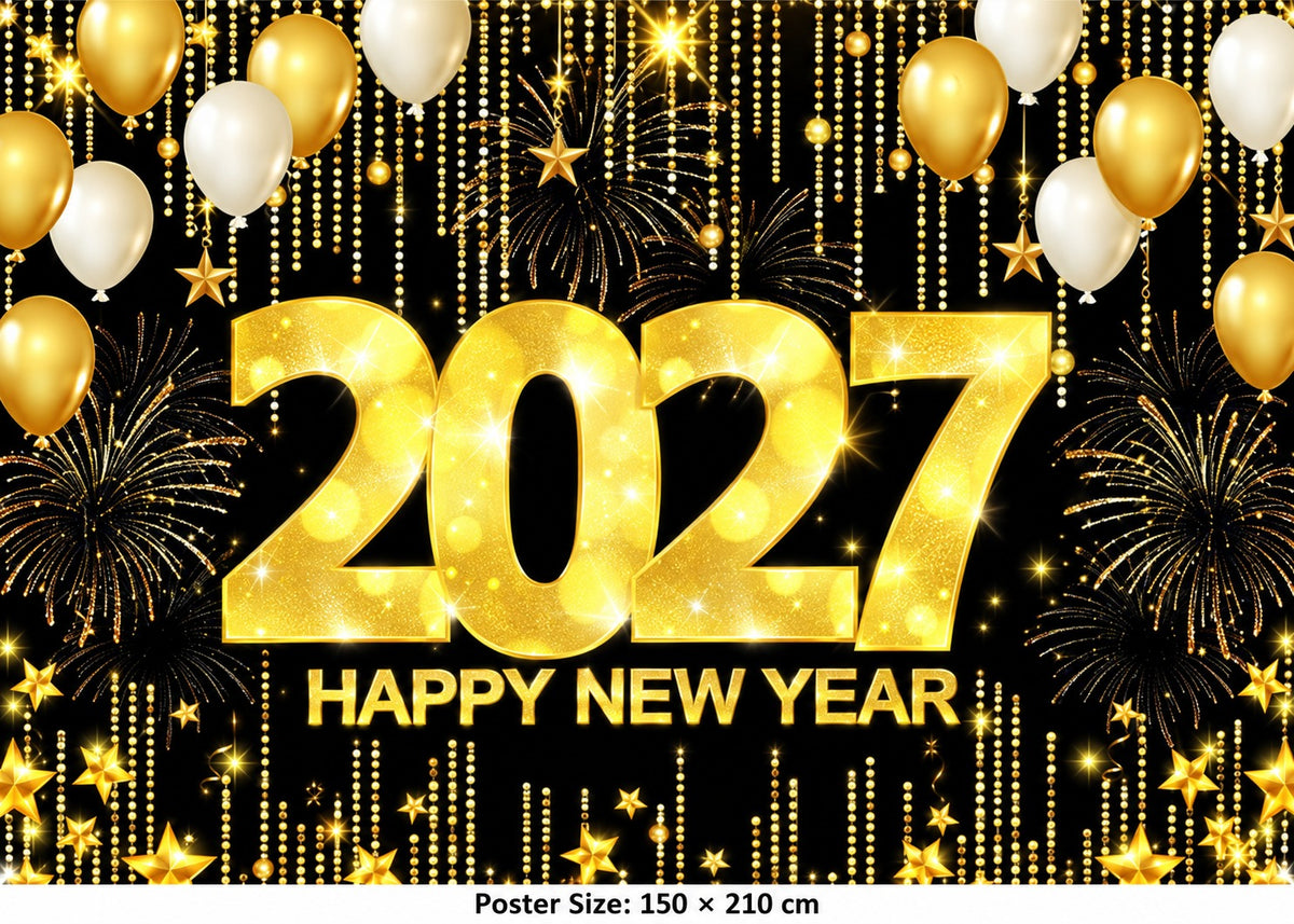2027 new year poster banner firework pattern