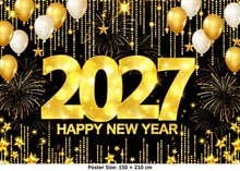 2027 new year poster banner firework pattern