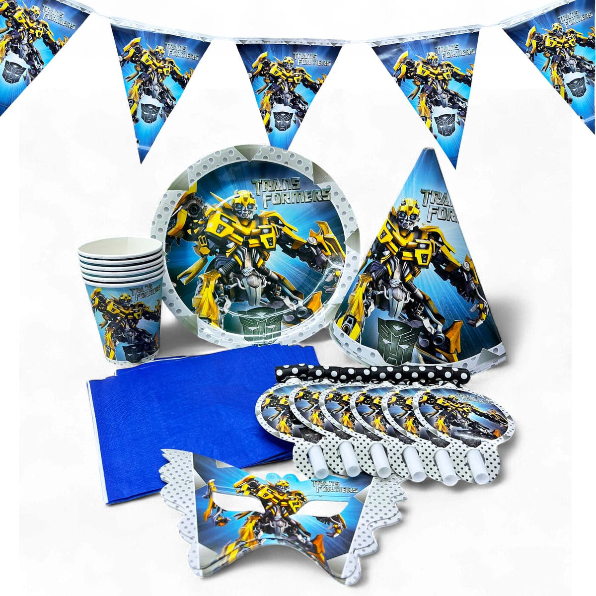 Transformers party set plate cup tableware serves 6