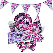 Kuromi party set plate cup tableware serves 6