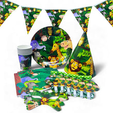 Animal jungle safari theme  party set plate cup tableware serves 6
