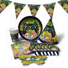 Game on party set plate cup tableware serves 6