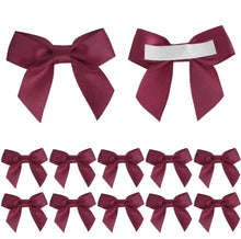 Burgundy pre made bow with adhesive 62 pcs