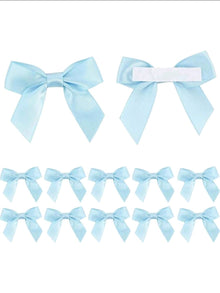 25pcs self adhesive blue bow pre made
