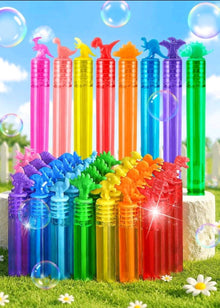 Assorted dinosaur theme cute mini bubble wand with solution 10pcs