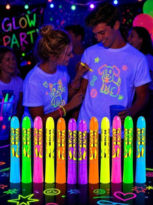 10pcs-Glow DIY Luminous Painting Pens, UV Black Light Glowing