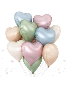 Mix pastel heart foil balloons 18 inches
