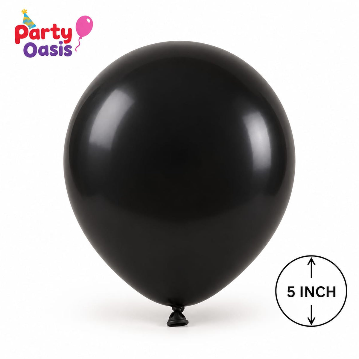 Mini 5inch balloons black non inflated 50pcs