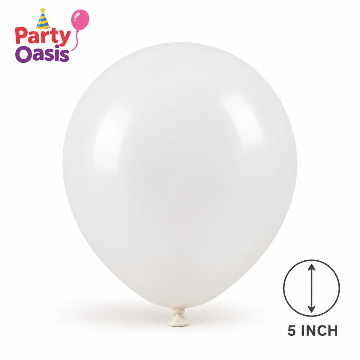 Mini 5inch balloons white non inflated 50pcs