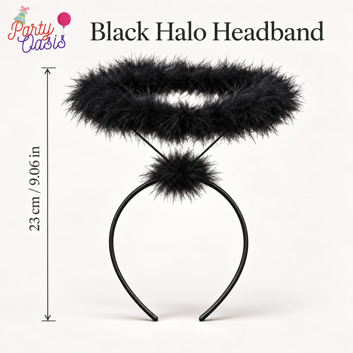 Black halo angle headband