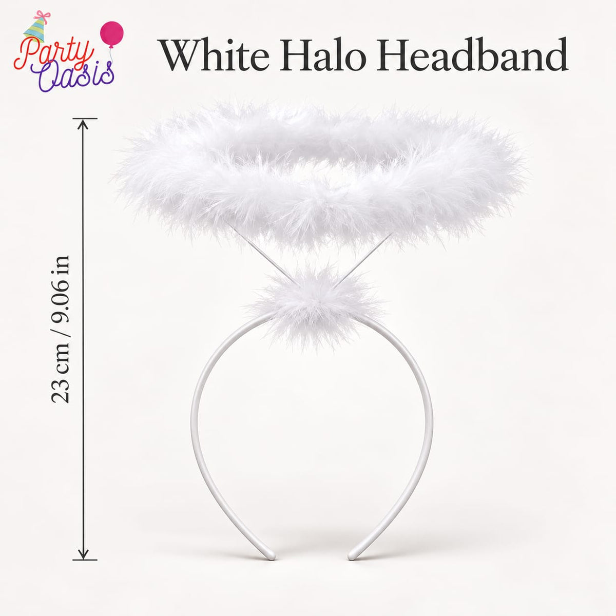 White halo angle headband