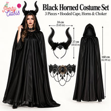 3pcs Demon Witch Costume Includes Necklace, Cape, Headband - Gothic Style wizard Costumes