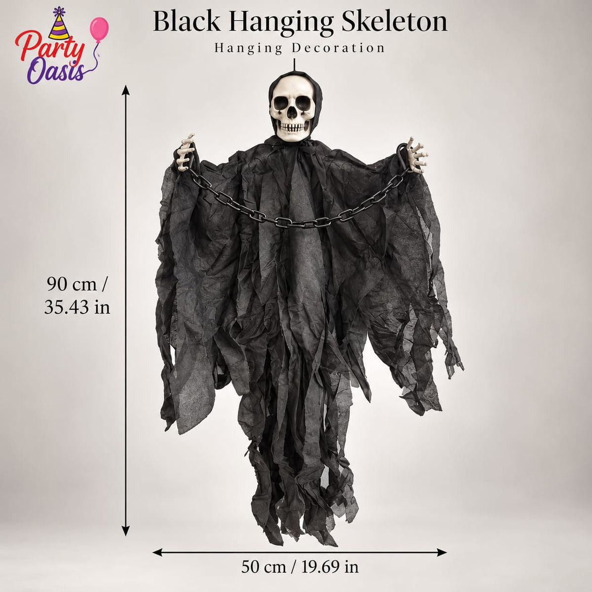 Black Spooky scary hanging skeleton 1pc