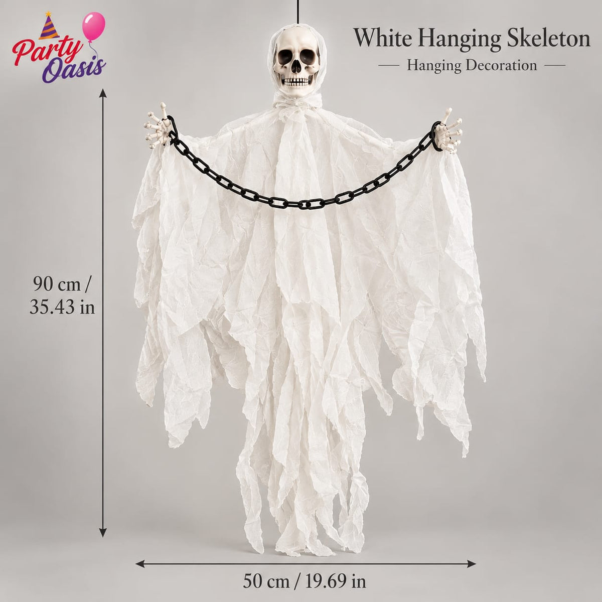 White Spooky scary hanging skeleton 1pc